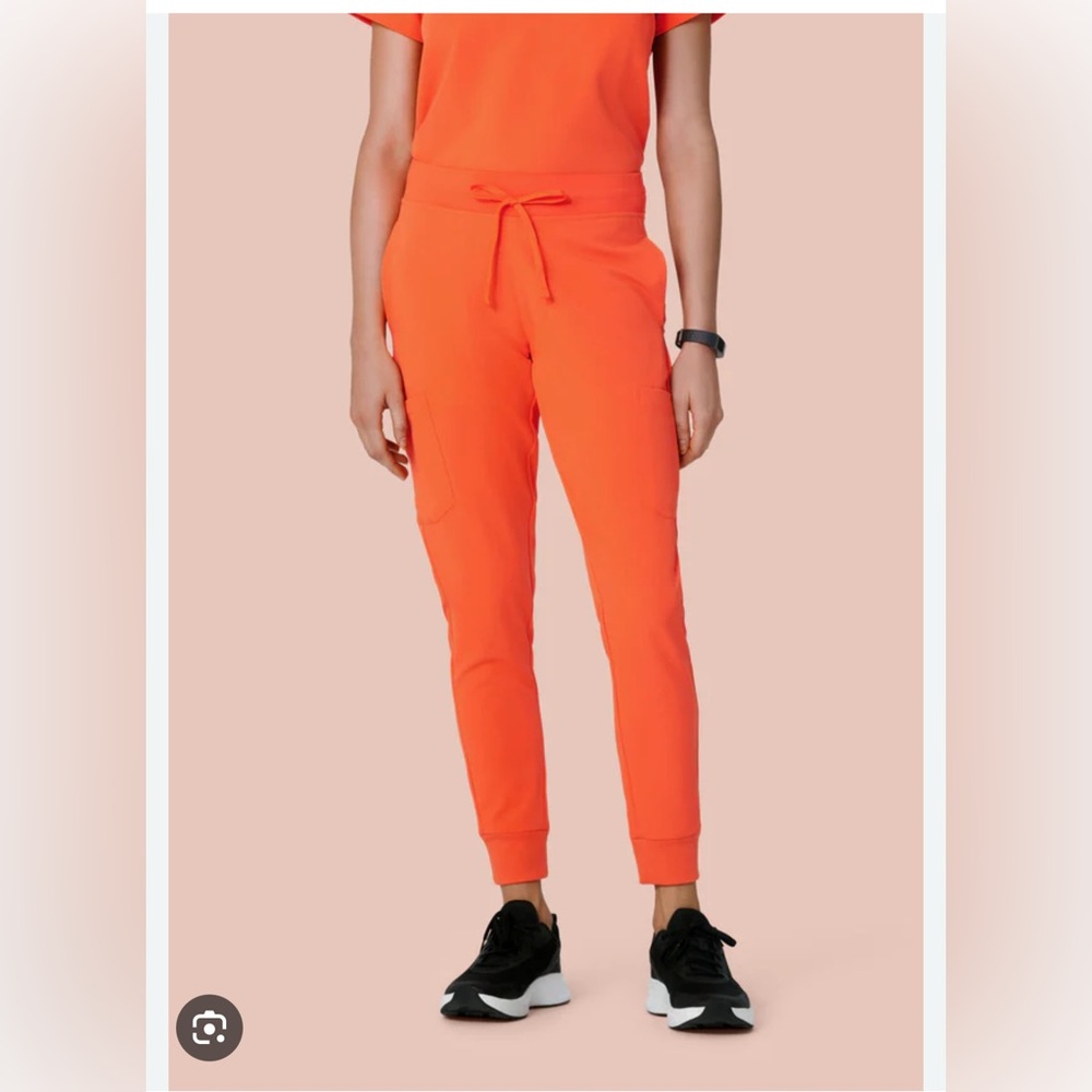 Mandala 9 Pocket scrub Joggers Neon Orange